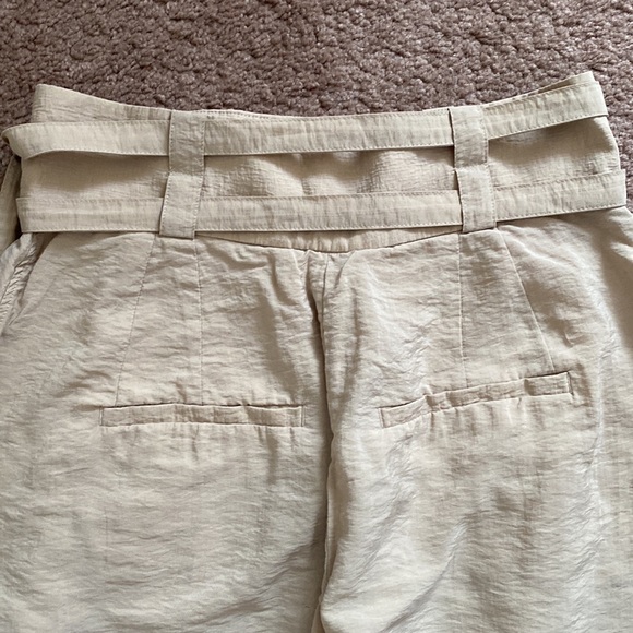 Balloon leg pants, double belted, crinkled style fabric. - Picture 5 of 5